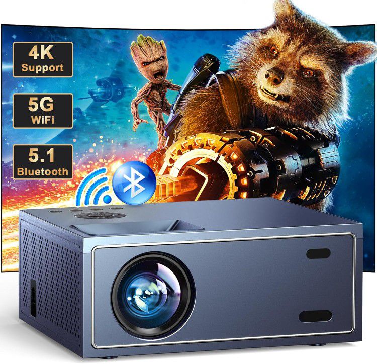 4K Support Projector with Wifi and Bluetooth