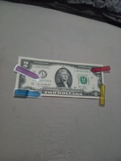🇺🇸"$2. Dollar Bill. (Miss Alignment) (2013) Off Center.
