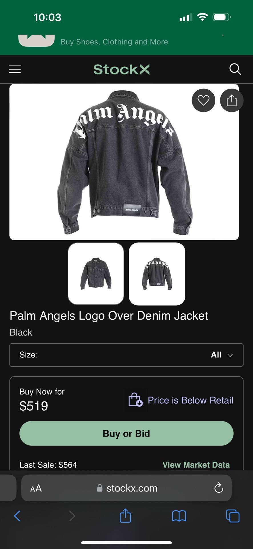 Denim Jacket Palm Angels