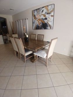 Wood dining table set