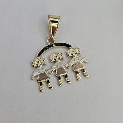 3 Girls Pendant Only Gold-plated 3-colors 