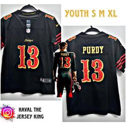 Stitched Youth San Francisco 49ers Brock Purdy Black 2025 Rivalries Game Jersey
