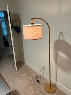 Modern Gold Floor Lamp – Excellent Condition