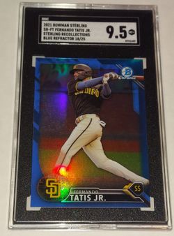 2022 BOWMAN STERLING FERNANDO TATIS JR STERLING RECOLLECTIONS BLUE /25 SGC 9.5