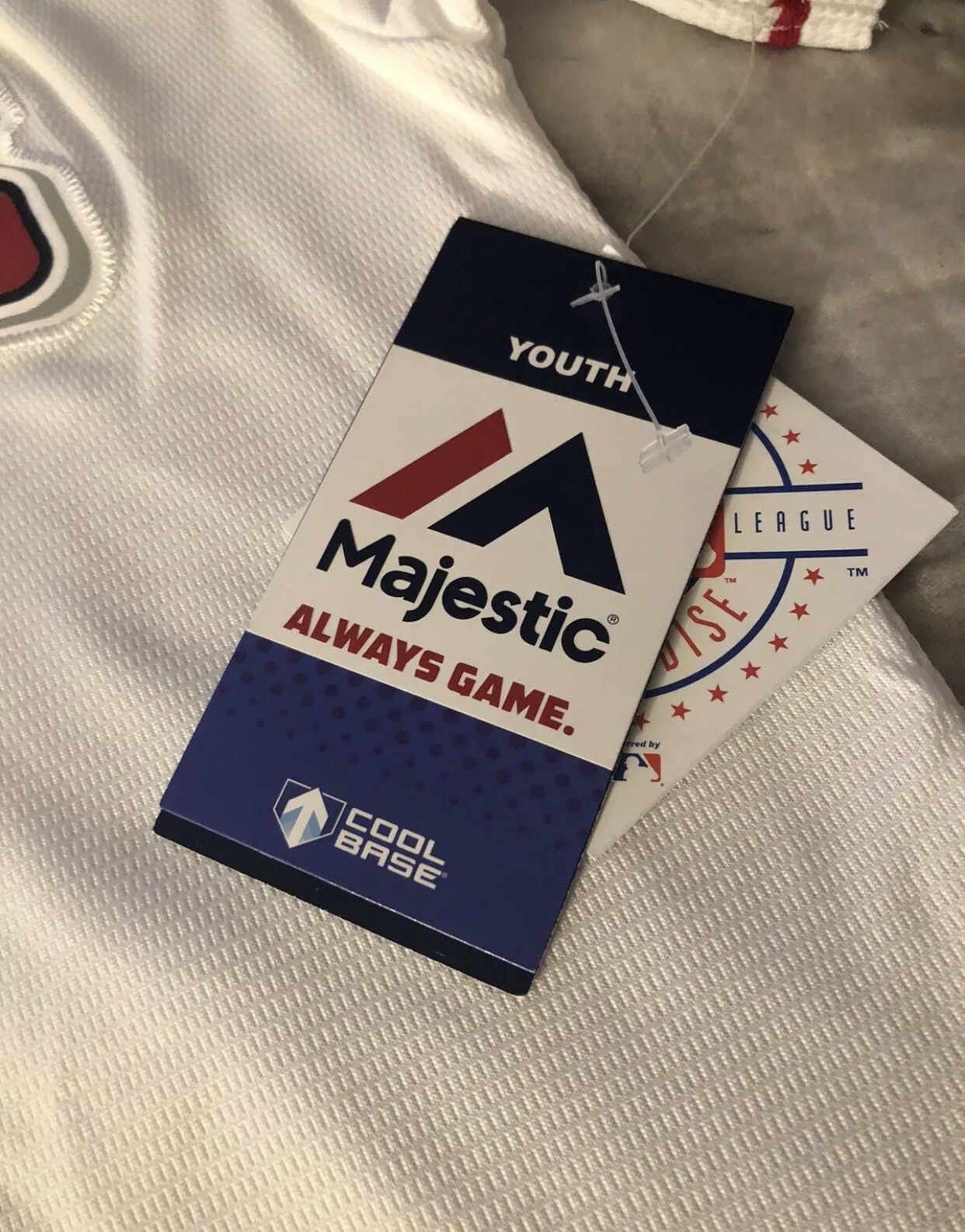 MLB LA Angels of Anaheim White Majestic CoolBase Jersey Youth XL Men's S/Women M