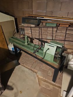- FREE - old green rusty Wood Lathe