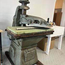 Herman Schwabe Model D 25-Ton Swing-Arm Hydraulic Clicker Press — Excellent Condition — Brooklyn-Made