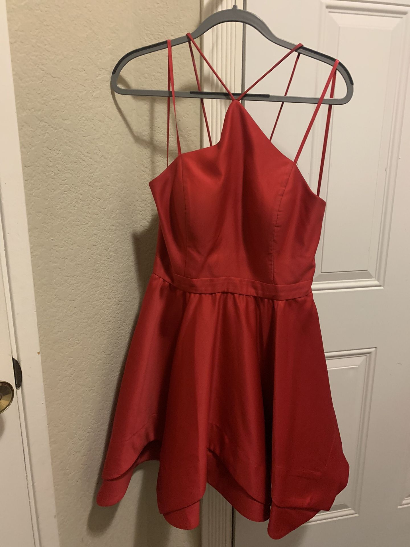 High School Red Christmas Ball Dress