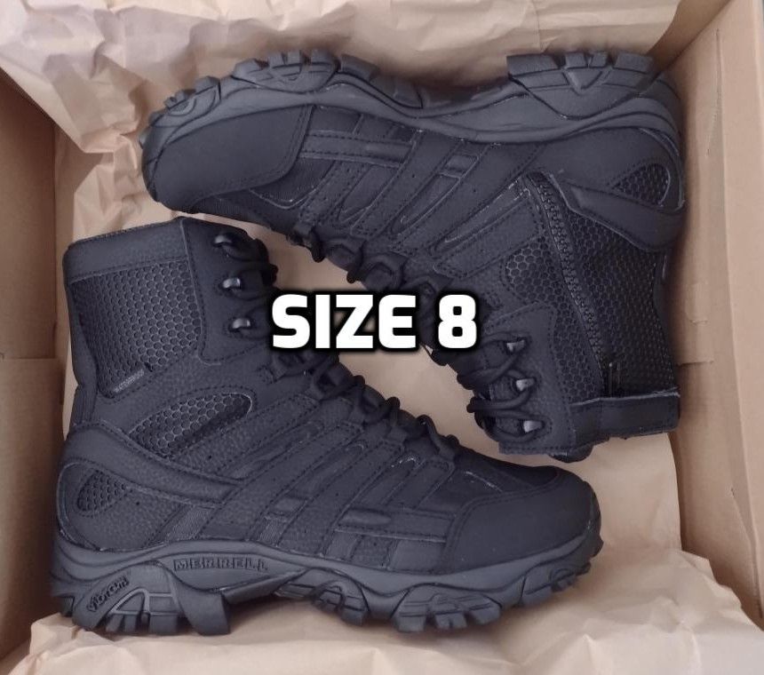 New Men's Merrell Tactical Waterproof Side-Zip Boot, Black , Size 8