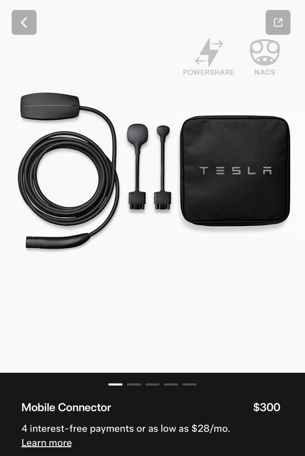 Tesla mobile charger (1 Year)