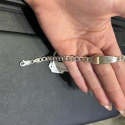 Sterling Silver Curb ID Bracelet 