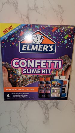 NEW Elmer’s Confetti Slime Kit Slime Supplies Include Metallic Clear