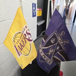 LA Lakers and Kings Car Window Flags