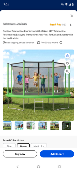B/O Unopened Trampoline with net and ladder