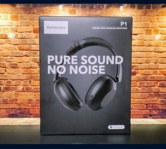 Pointcinco Active Noise Canceling Headphones, Over-Ear Headphones with Mic, 60 Hours Playtime In-Ear Bluetooth Headphones with Deep Bass, Headphones