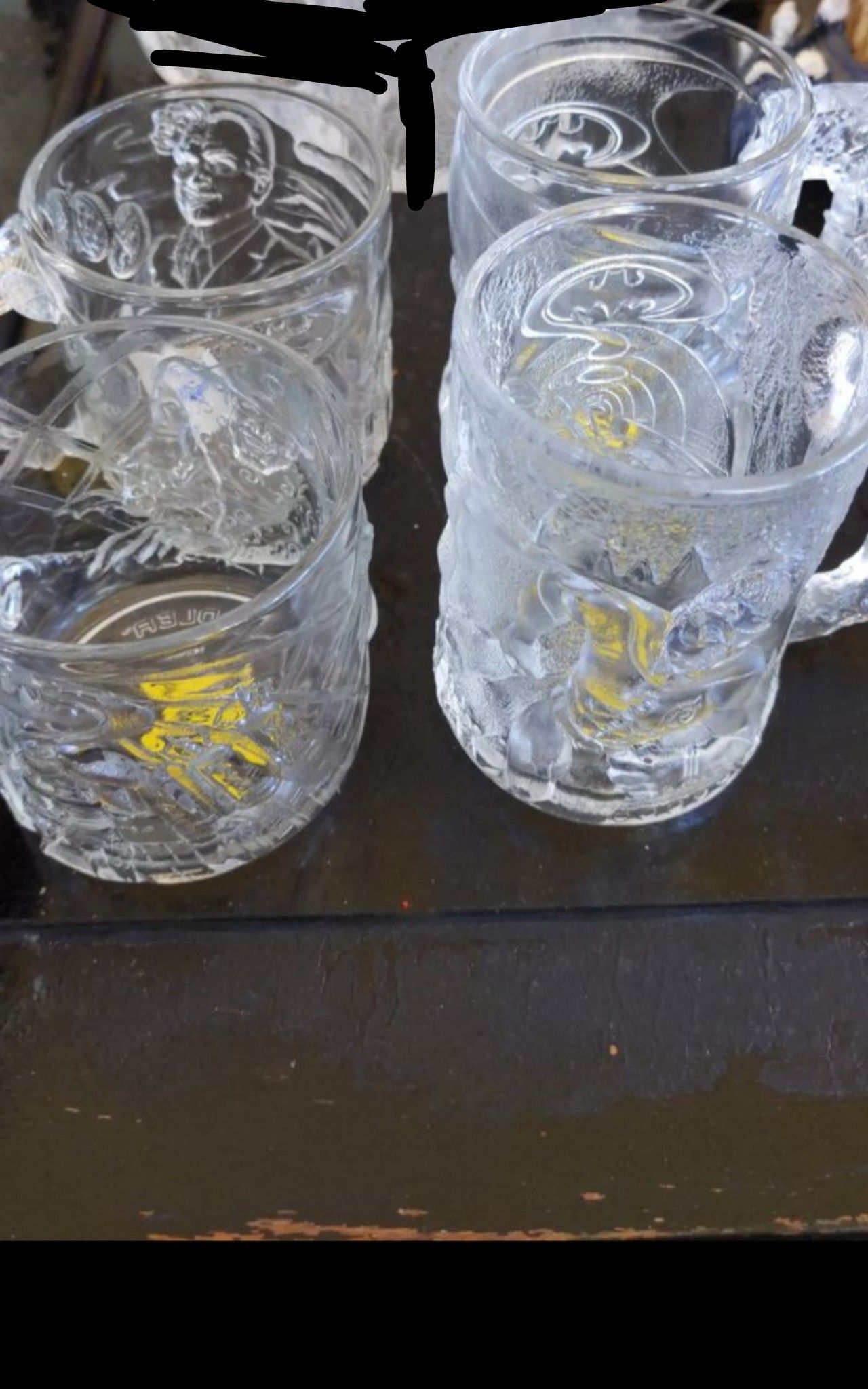 Batman Forever McDonald's glass mugs 1995 collection of Four