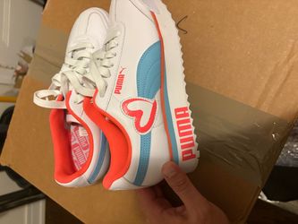 Puma White Sneakers with Heart Detail