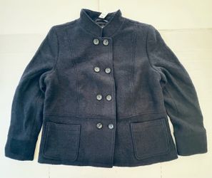 NWT  Talbots  Wool Blend Coat Jacket  Lined  Button  Navy Blue  Women  Size 16