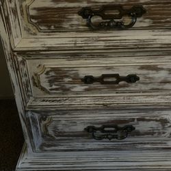 White Distressed Vintage Antique Dresser 