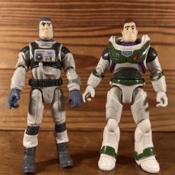 Disney Pixar Lightyear Space Ranger Alpha Buzz Lightyear Action Figure Lot Of 2