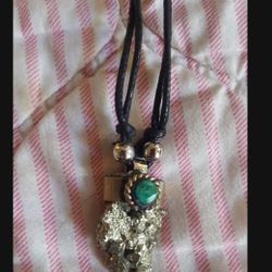 Pyrite Genuine Stone Unisex Suggestible Necklace Helps With Anxiety Handcrafted In Machu Picchu Peru