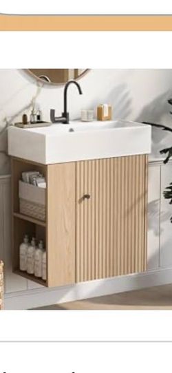 Brand New in Box – Virubi 21.6” Floating Bathroom Vanity with Sink