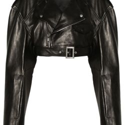 Rick Owens Black Leather Jacket 