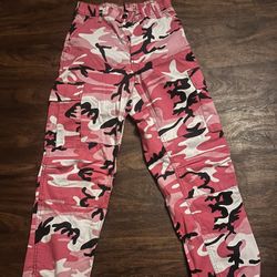 Pink,White,and black cameo pants
