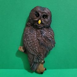 3D Owl on Branch Rubber Refrigerator Magnet by Swibco