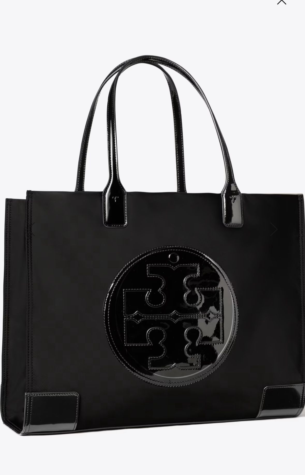 SMALL ELLA PATENT TOTE BAG BLACK