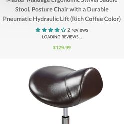 Master Massage Ergonomic Swivel Saddle Stool, Posture Chair with a Durable Pneumatic Hydraulic Lift (Rich Coffee Color