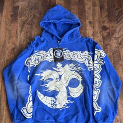 Hellstar Blue Washed Design Hoodie
