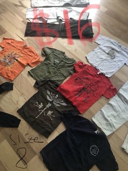 Boys shirts size 8 all 6 for $16
