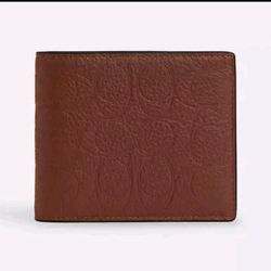 Coach Signature Embossed Leather Bifold Wallet