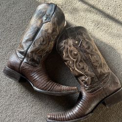 Lizard Skin Leather Boots Size 9.5