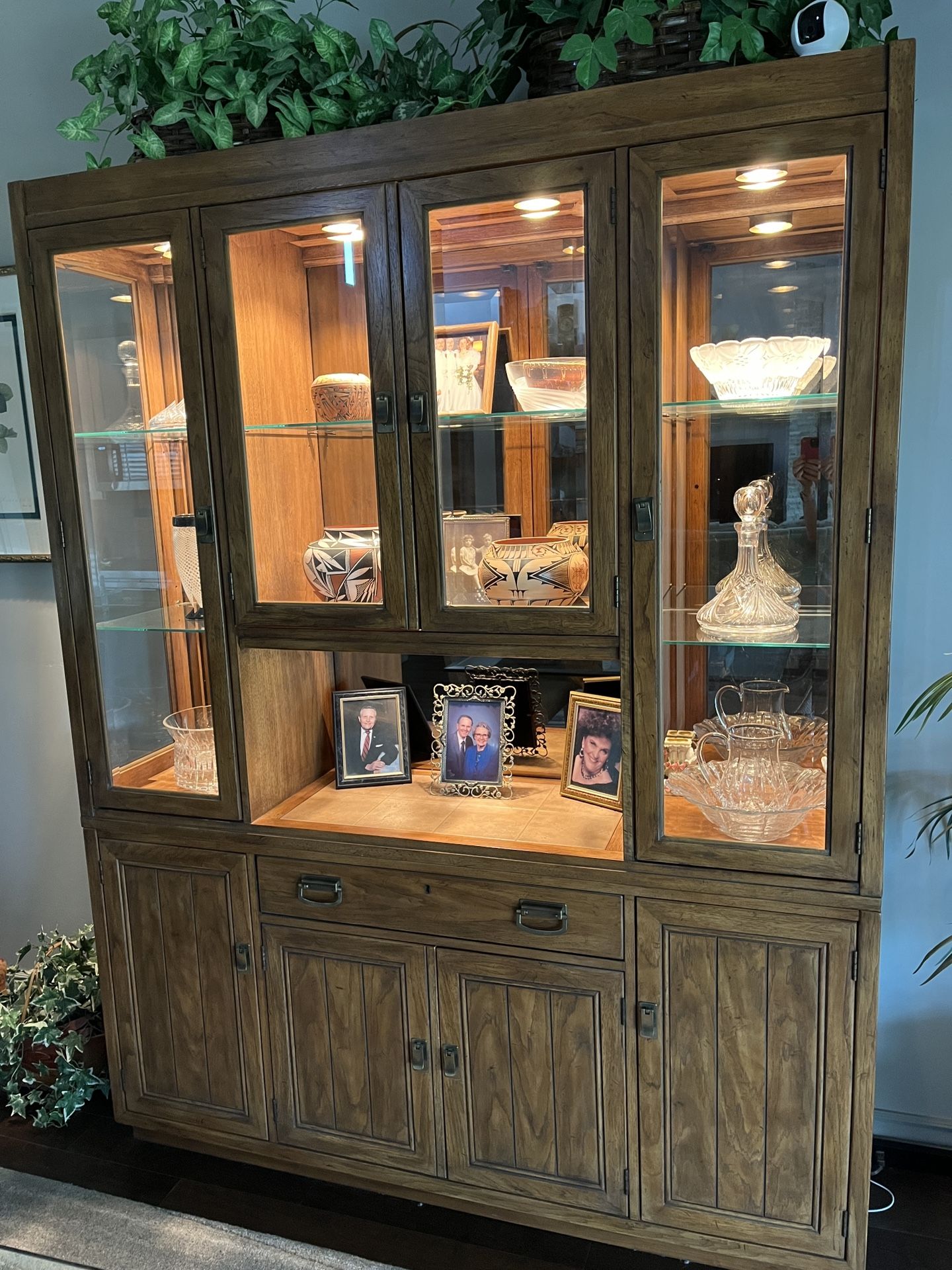 Drexel China Cabinet + Side Cabinet