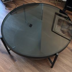 Black Glass Top Coffee Table