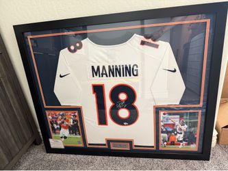 PEYTON MANNING FRAMED SIGNED AUTHENTIC JERSEY DENVER BRONCOS AUTOGRAPHED