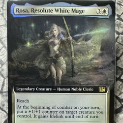 Rosa, Resolute White Mage - Extended Art Foil - Final Fantasy Magic The Gathering 