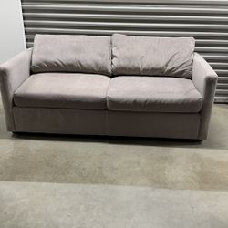 Light Beige Two-Seat Sofa Couch With Cushions – Used