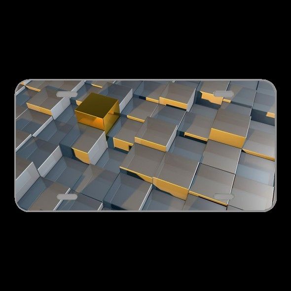 License Plare Novelty Car Front Cubes Cube Geometry Abstract Objects