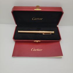 Cartier Trinity Brush Pink Gold Plate Roller Ball Pen
