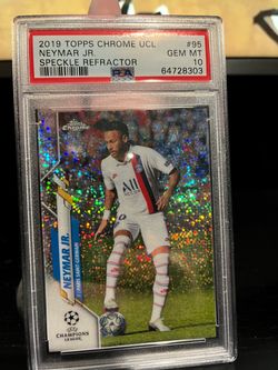 Topps chrome 2019 ucl Neymar jr speckle refractor psa 10