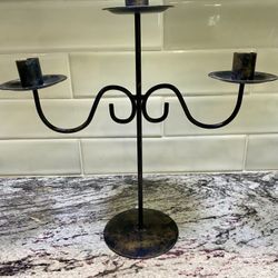 Small Rustic Metal 3 Arm Candelabra