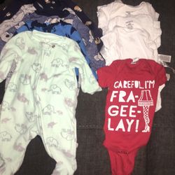 All Newborn Size Footed Onesie