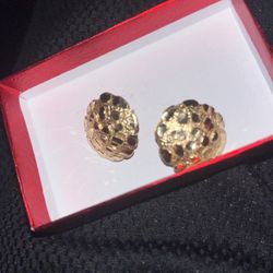 10k big nugget earrings