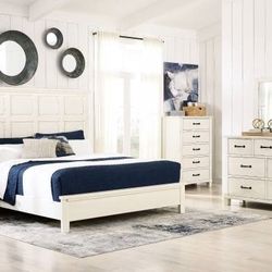 ✫✫ White 6PC.-Dresser Mirror Queen Panel Bed/ 2 Nightstand / Delivery Available-✫✫
