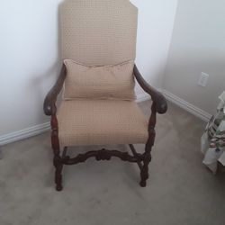 Antique High Back Chair New Upholstery