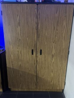 2 Door Wooden/metal Cabinet With Mirror