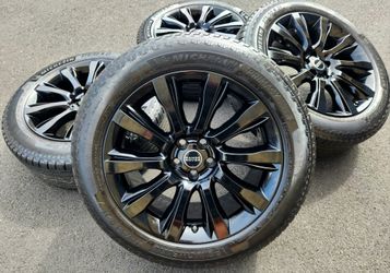 21" Range Rover Gloss Black OEM Wheels and Tires